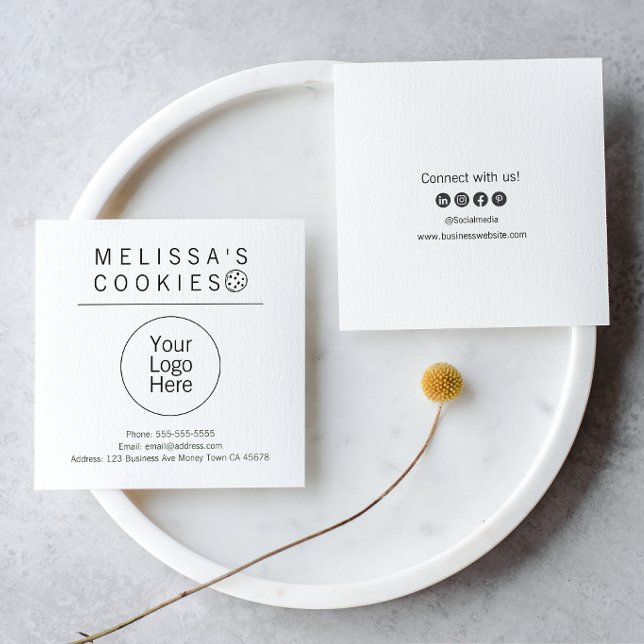 Simple Brand Ready Bakery Square Business Card (Creator Uploaded)