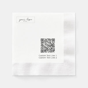 Simple Branded Business Logo QR Code Promotional Napkin
