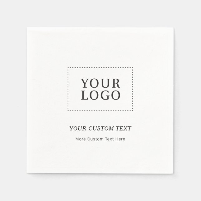 Simple Branded Custom Business Logo Promotional Napkin (Front)