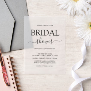 Simple Bridal Shower Vellum Invitations