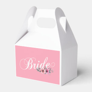 Simple Bride Floral Calligraphy Favour box
