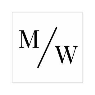 Simple Bride Groom Wedding 2 Initial Monogram D Self-inking Stamp