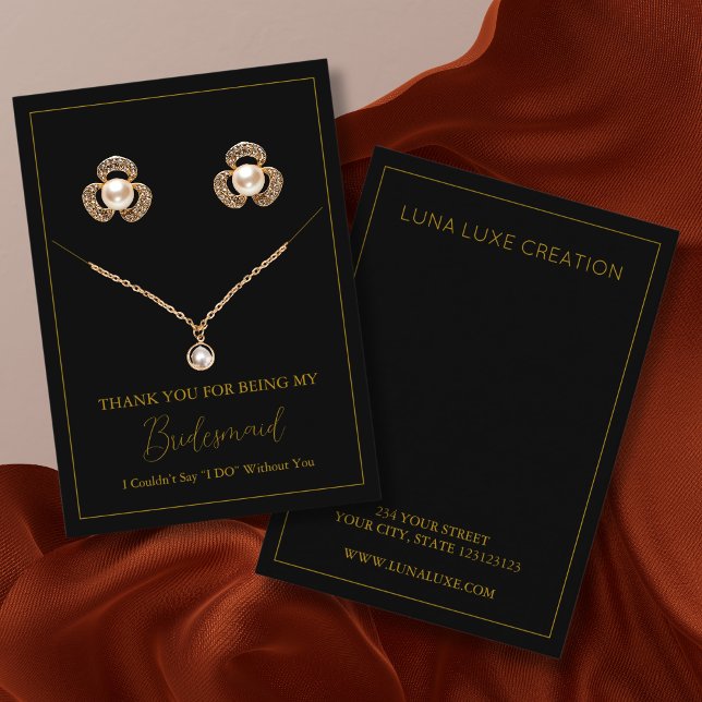 Simple Bridesmaid Earring & Necklace Display Card (Creator Uploaded)