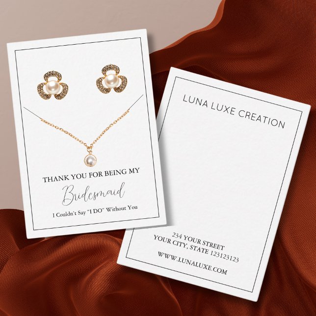Simple Bridesmaid Earring & Necklace Display Card (Creator Uploaded)