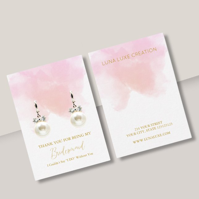 Simple Bridesmaid Gift Earring Display Card (Creator Uploaded)