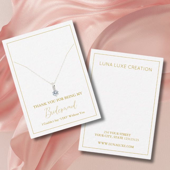 Simple Bridesmaid Necklace Display Card (Creator Uploaded)