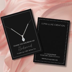 Simple Bridesmaid Necklace Display Card
