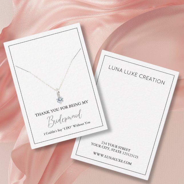 Simple Bridesmaid Necklace Display Card (Creator Uploaded)