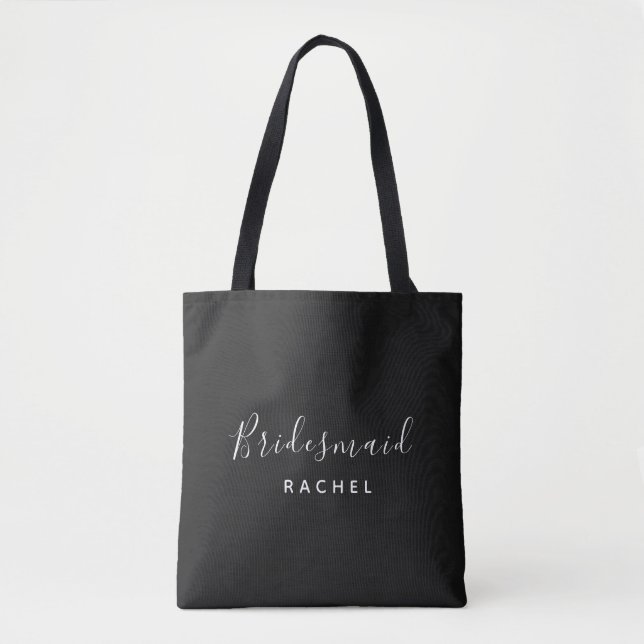 Simple Bridesmaid Personalised Name Tote Bag (Front)