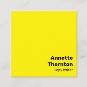 Simple Bright Bold Yellow Modern Vibrant Square Business Card