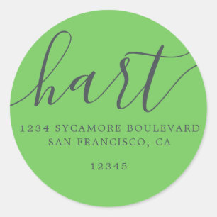 Simple Bright Green Family Return Address Label