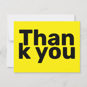 Simple Bright Yellow Bold Modern Business Thank You Card