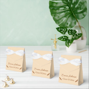 Simple Brown And Beige Customised Graduation Favour Box