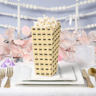 Simple Brown Black Repeat Business Logo Pattern Favour Box