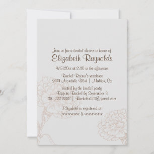 Simple Brown Bridal Shower Invitations