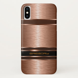 Simple Brown Copper Faux Metallic Look Case-Mate iPhone Case