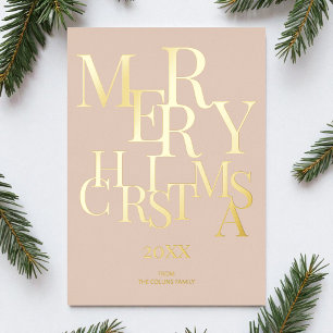 Simple Brown Elegant Minimalist Merry Christmas