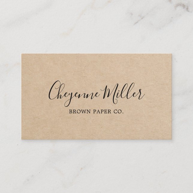 Simple Brown Elegant Rustic Business Card (Front)
