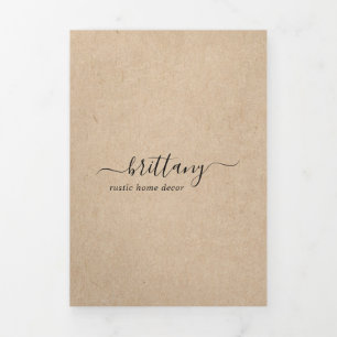 Simple Brown Elegant Rustic Trifold Brochure