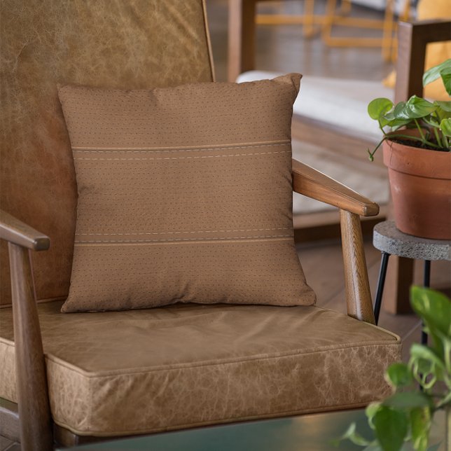 Simple Brown Faux Leather Look Pattern Cushion (Creator Uploaded)