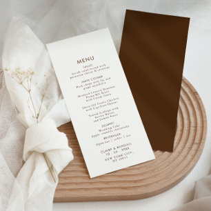 Simple brown Formal Minimalist Wedding Flat Menu