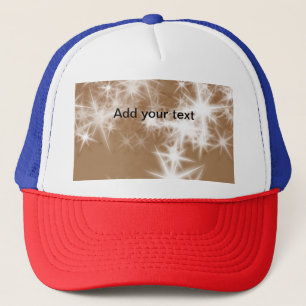 Simple brown glitter sparkle stars add your text trucker hat