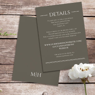 Simple Brown Grey Minimalist Website Detail's RSVP Enclosure Card