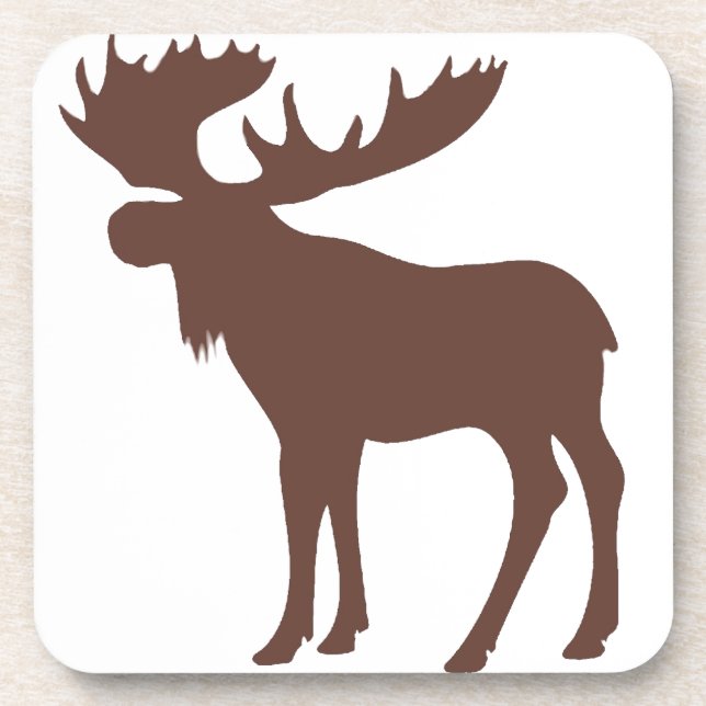 Simple brown moose symbol coaster (Front)