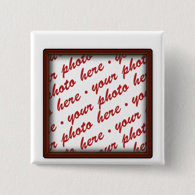 Simple Brown  Photo Frame 15 Cm Square Badge (Front)