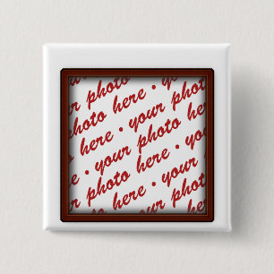 Simple Brown  Photo Frame 15 Cm Square Badge