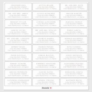 Simple Brown Serif Wedding Guest Address Labels