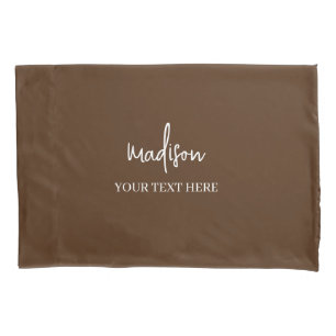 Simple brown Signature With Text  Pillow Case