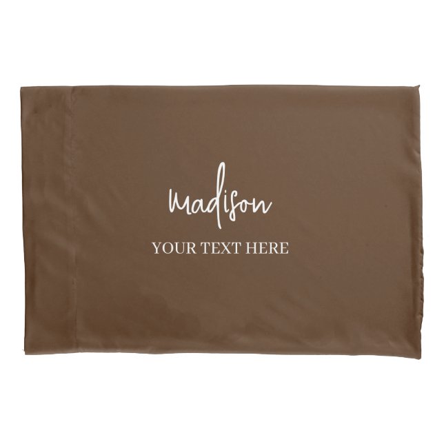 Simple brown Signature With Text  Pillow Case (Front)