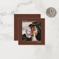 Simple Brown Wedding Save the Date Photo Mini