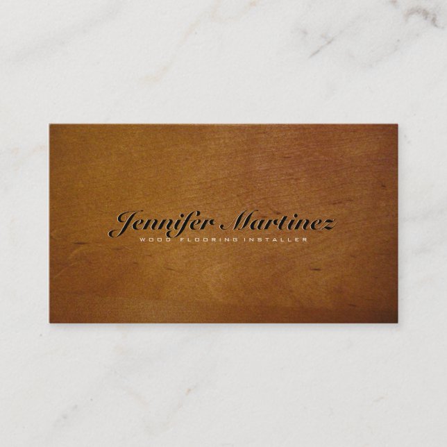 Simple Brown Wood Grain Texture Business Card (Front)