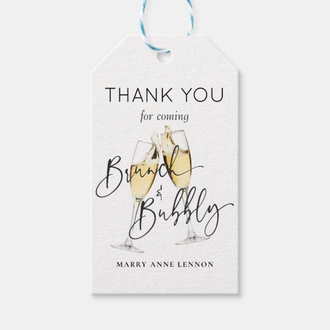 Simple Brunch and Bubbly Gift Tags (Front)