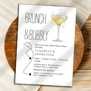 Simple Brunch And Bubbly Script Invitation