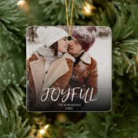 Simple Brushstroke Joyful Calligraphy Couple Photo