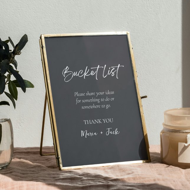 Simple Bucket List Wedding Bridal Shower Sign (Creator Uploaded)