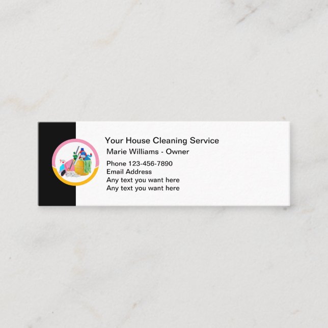 Simple Budget Friendly Cleaning Business Cards (Front)
