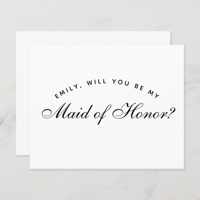 Simple Budget Maid Of Honour Proposal (Front/Back)