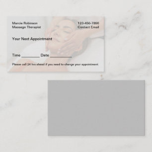 Simple Budget Massage Business Appointment Cards
