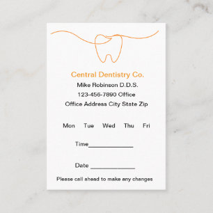 Simple Budget Modern Dentist Office Appointment Card