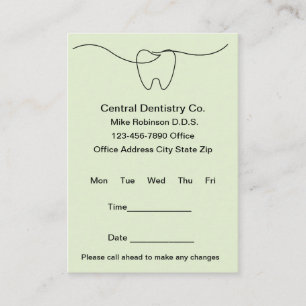 Simple Budget Modern Dentist Office Appointment Card
