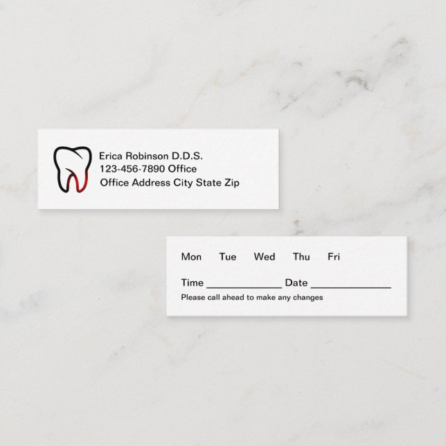 Simple Budget Periodontist Appointment Cards (Front/Back)