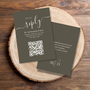 Simple Budget QR Code RSVP Wedding Card