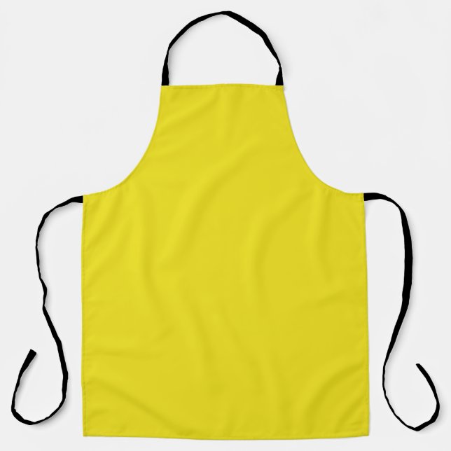 Simple Budget Solid Colour Citrus Canary Yellow Apron (Front)