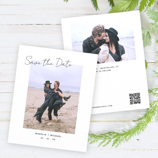 Simple Budget Wedding Save the Date QR Code Photo Flyer (Creator Uploaded)
