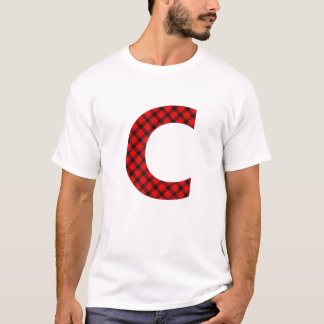 Simple Buffalo Plaid Capital Letter C Buffalo Plai T-Shirt
