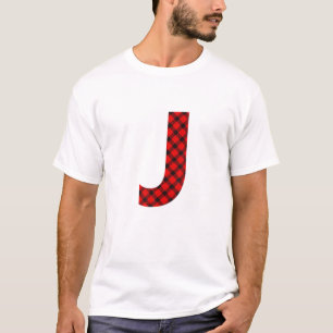 Simple Buffalo Plaid Capital Letter J Buffalo Plai T-Shirt